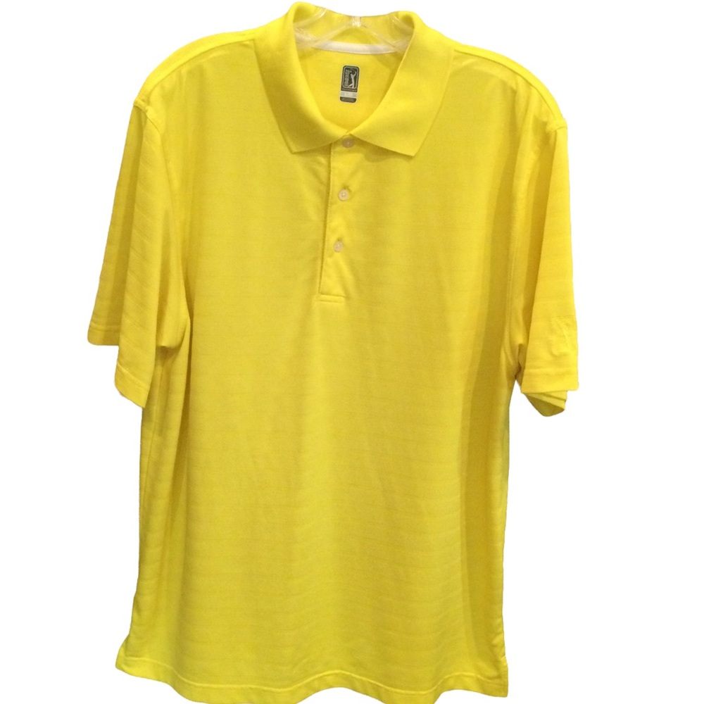 PGA Tour Yellow Mens Golf Polo Shirt